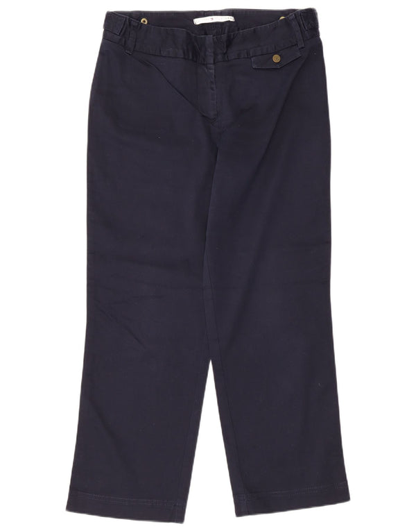 Tommy Hilfiger Womens Cropped Trousers US 10 Large W32 L25 Navy Blue