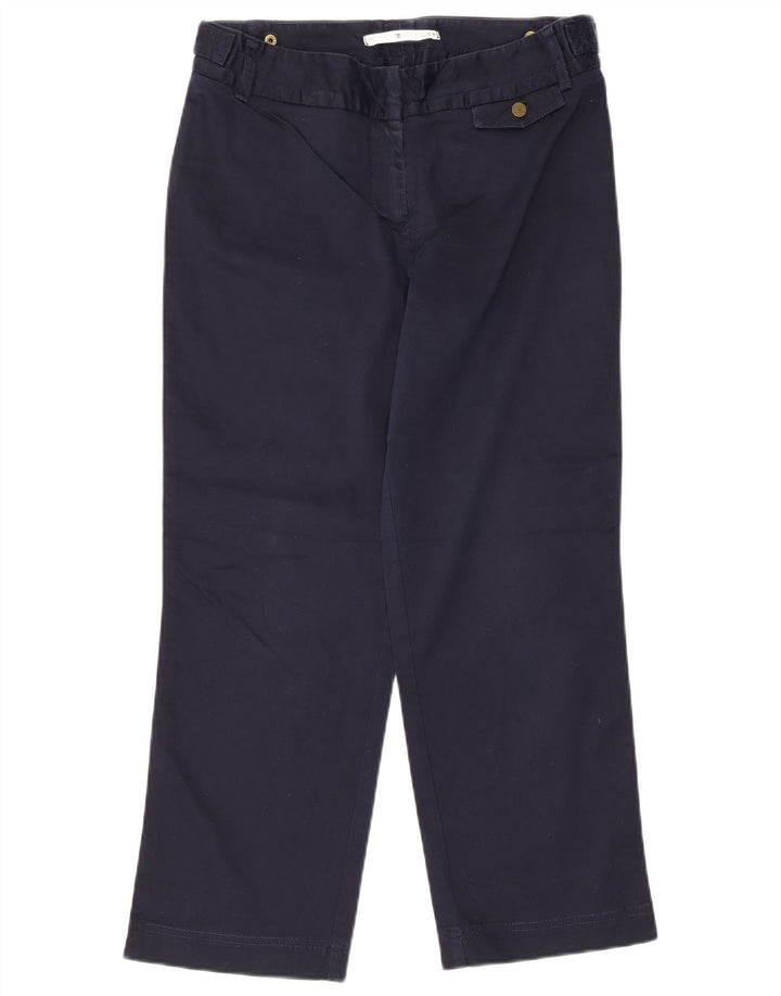 Tommy Hilfiger Womens Cropped Trousers US 10 Large W32 L25 Navy Blue