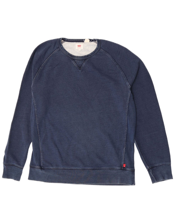 Levi's Mens Sweatshirt Jumper Large Navy Blue Cotton