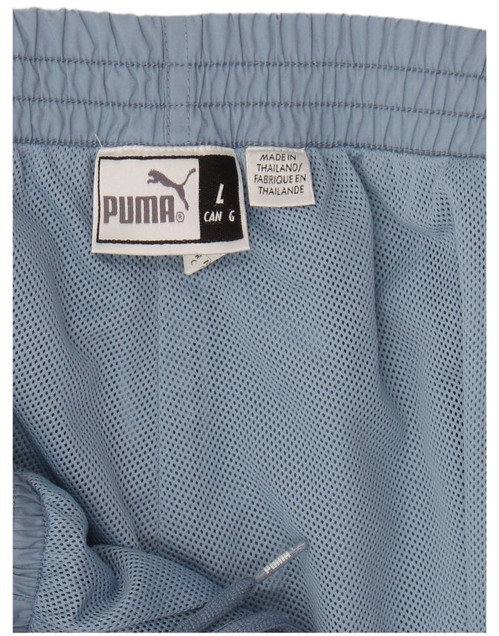 PUMA Mens Tracksuit Trousers Large Blue Polyester