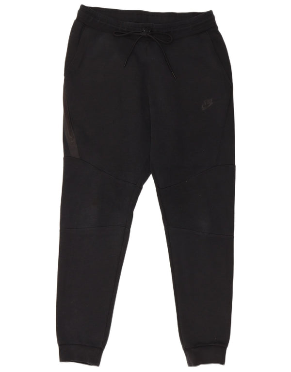 NIKE Mens Tracksuit Trousers Joggers Medium Black Cotton