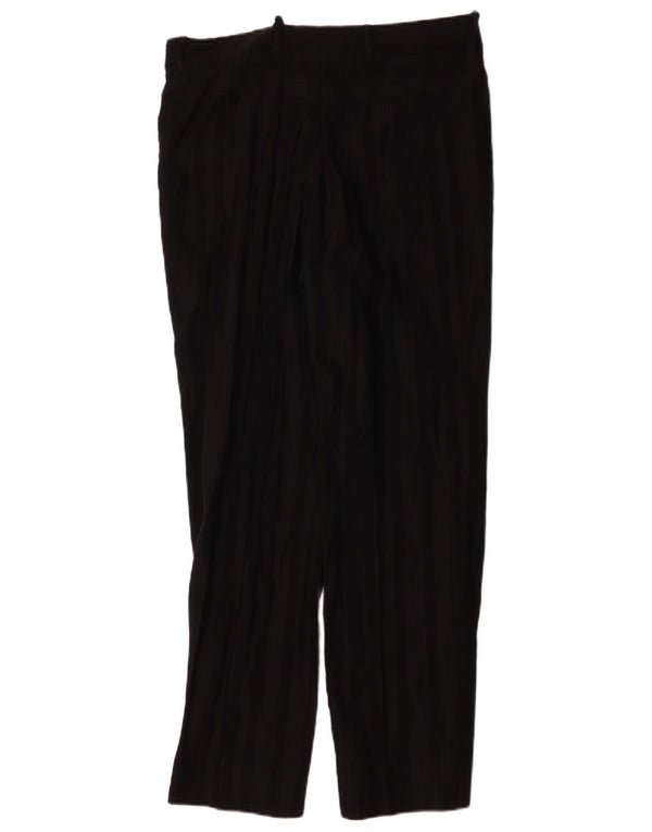 Carlo Pignatelli Womens Suit Trousers IT 50 Large W34 L30 Black Pinstripe
