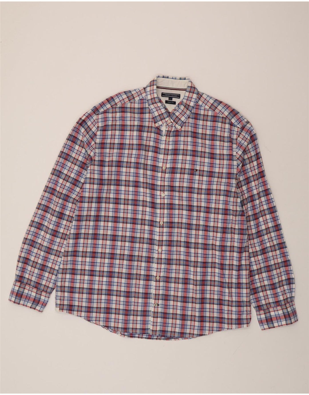 Tommy Hilfiger Mens Regular Fit Shirt 2XL Multicoloured Check Cotton