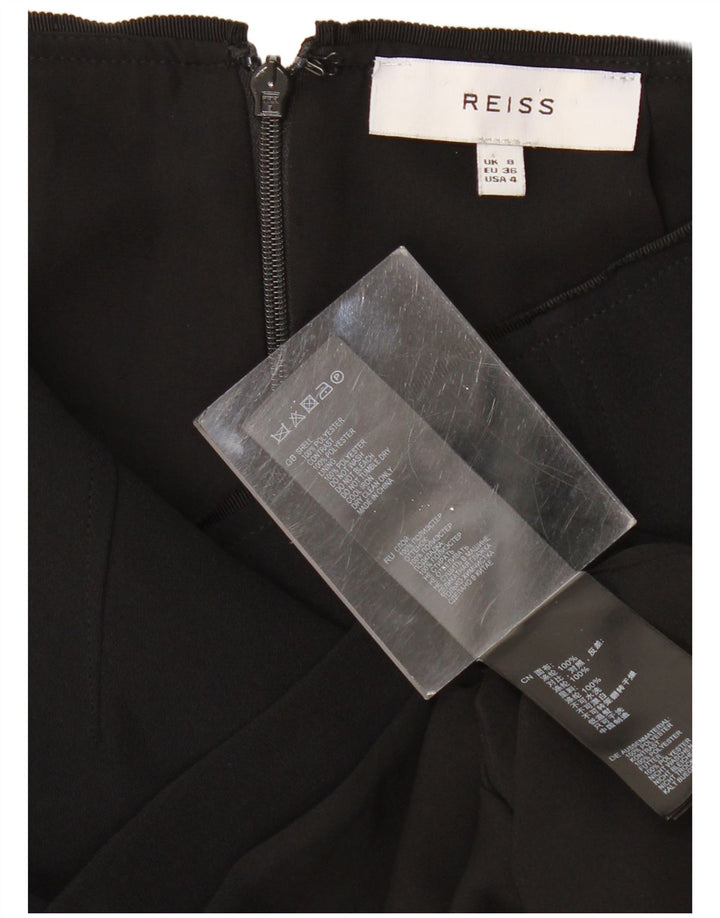 REISS Womens Asymmetrical Skirt UK 8 Small W28  Black Polyester