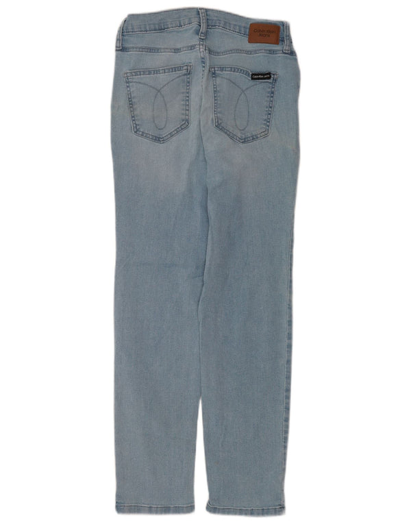 Calvin Klein Womens Straight Jeans W25 L25 Blue Cotton