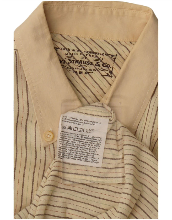 LEVI'S Mens Shirt Medium Beige Striped Cotton
