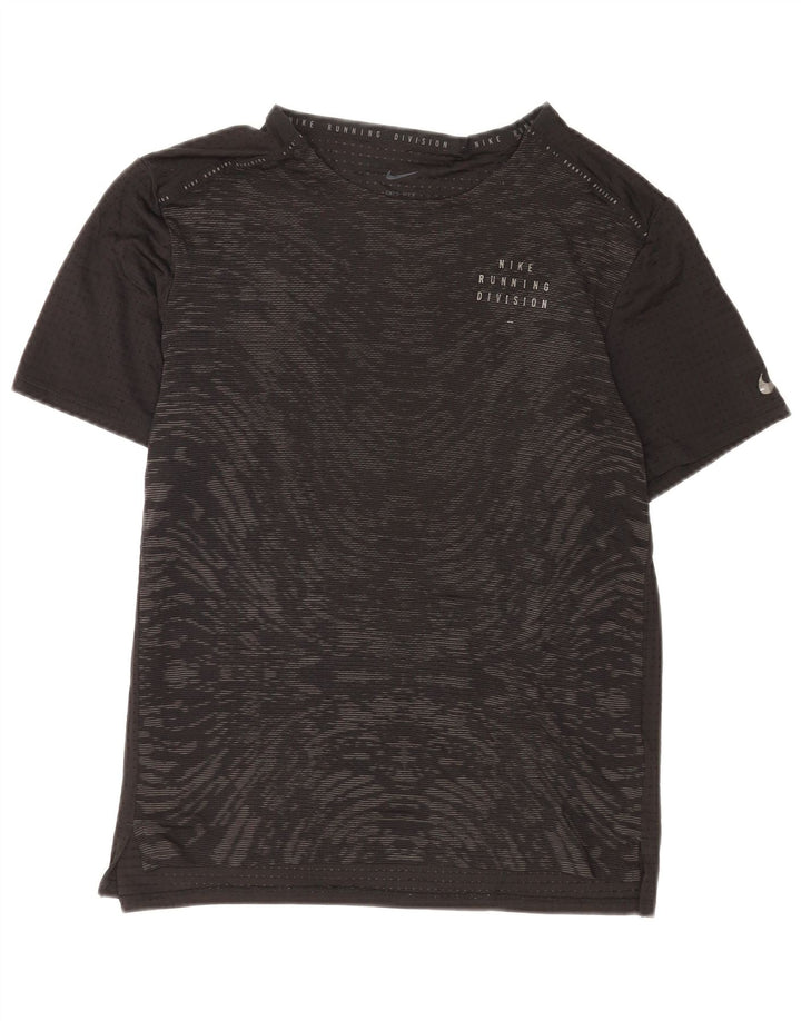 Nike Womens Dri Fit Abstract Pattern T-Shirt Top UK 14 Large Black