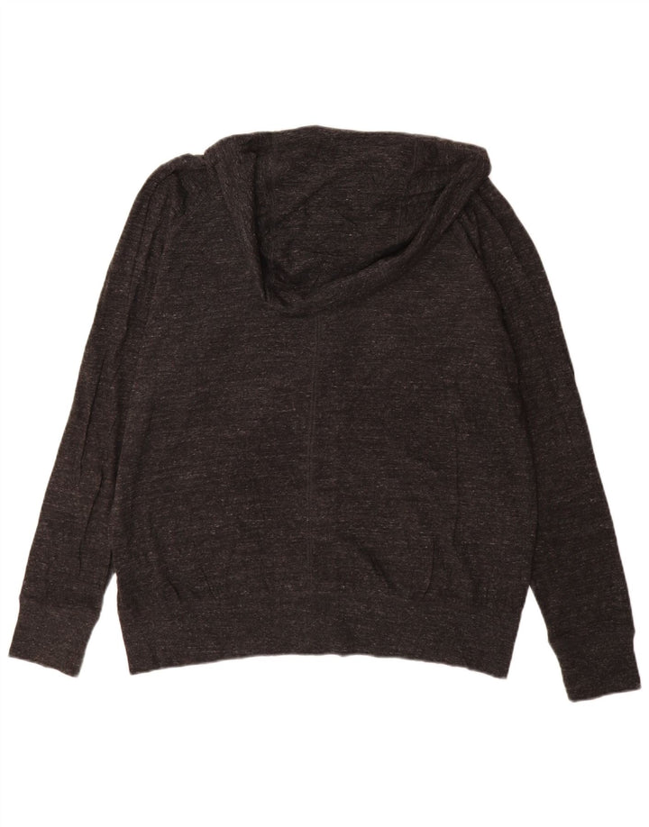 Nike Womens Zip Hoodie Sweater UK 18 XL Grey Flecked Cotton