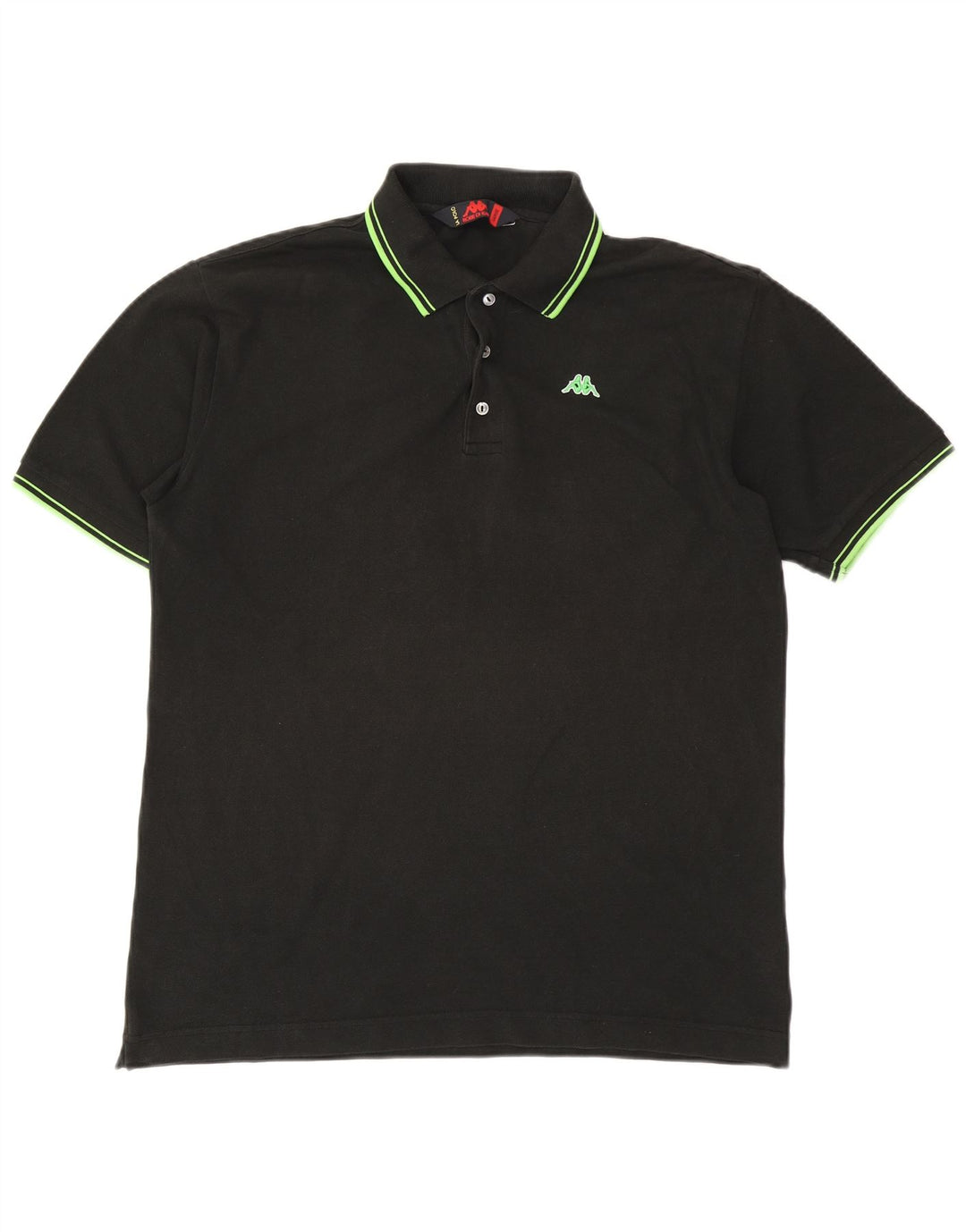 KAPPA Mens Polo Shirt Large Black Cotton
