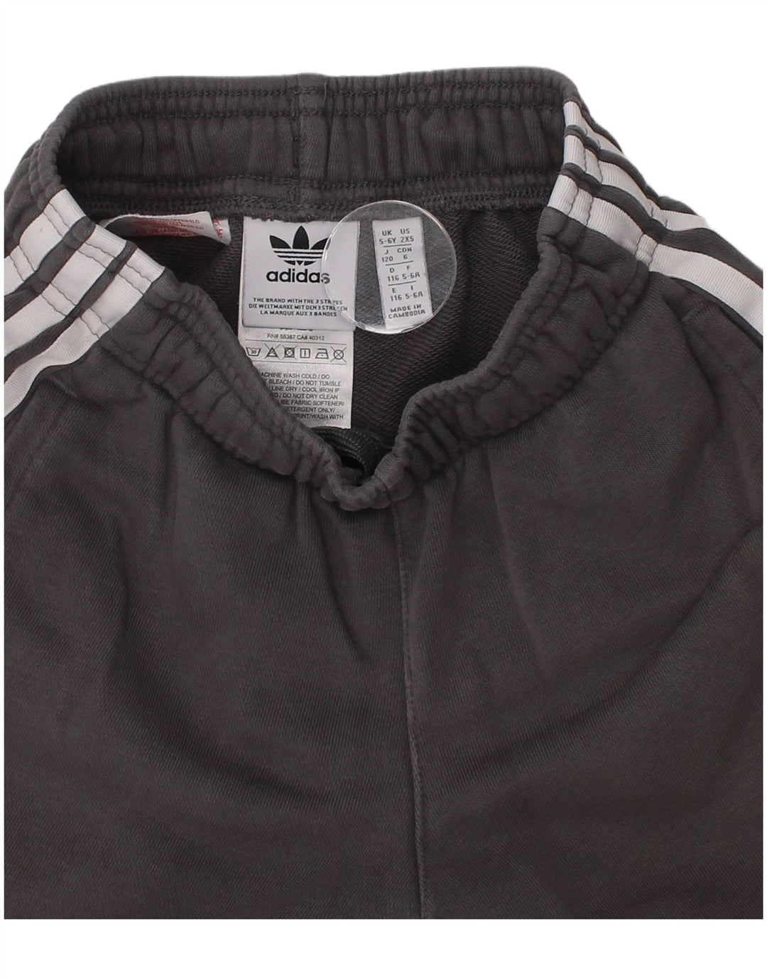 Adidas Boys Sport Shorts 5-6 Years Grey Cotton Sports