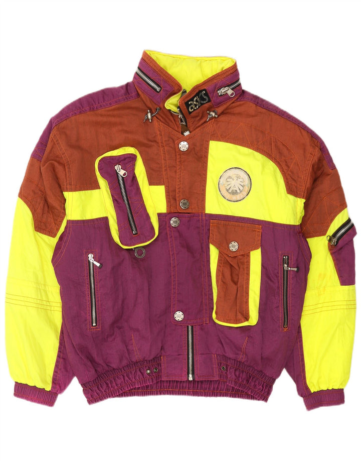 Asics Mens Graphic Hooded Ski Jacket UK 44 2XL Multicoloured Colourblock