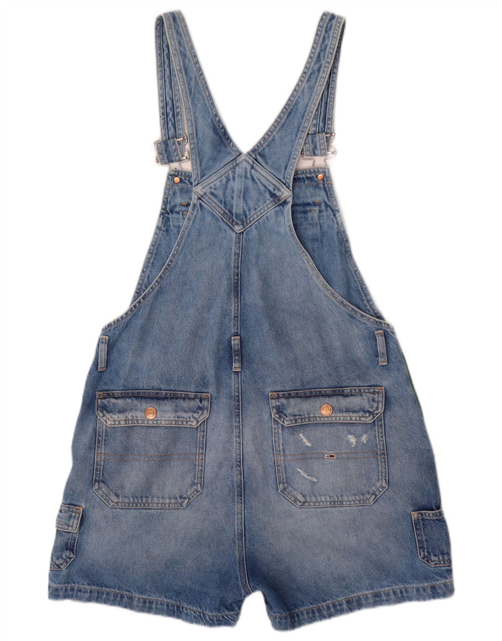 TOMMY HILFIGER Womens Distressed Dungarees Denim Shorts UK 16 Large  Blue
