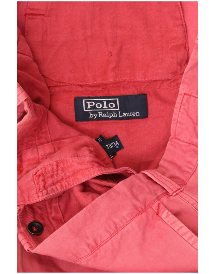 POLO RALPH LAUREN Mens Straight Chino Trousers W38 L30 Pink Cotton