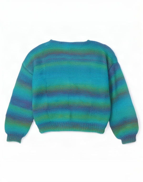 Vintage Womens Boat Neck Jumper Sweater UK 16 Large Multicoloured Striped