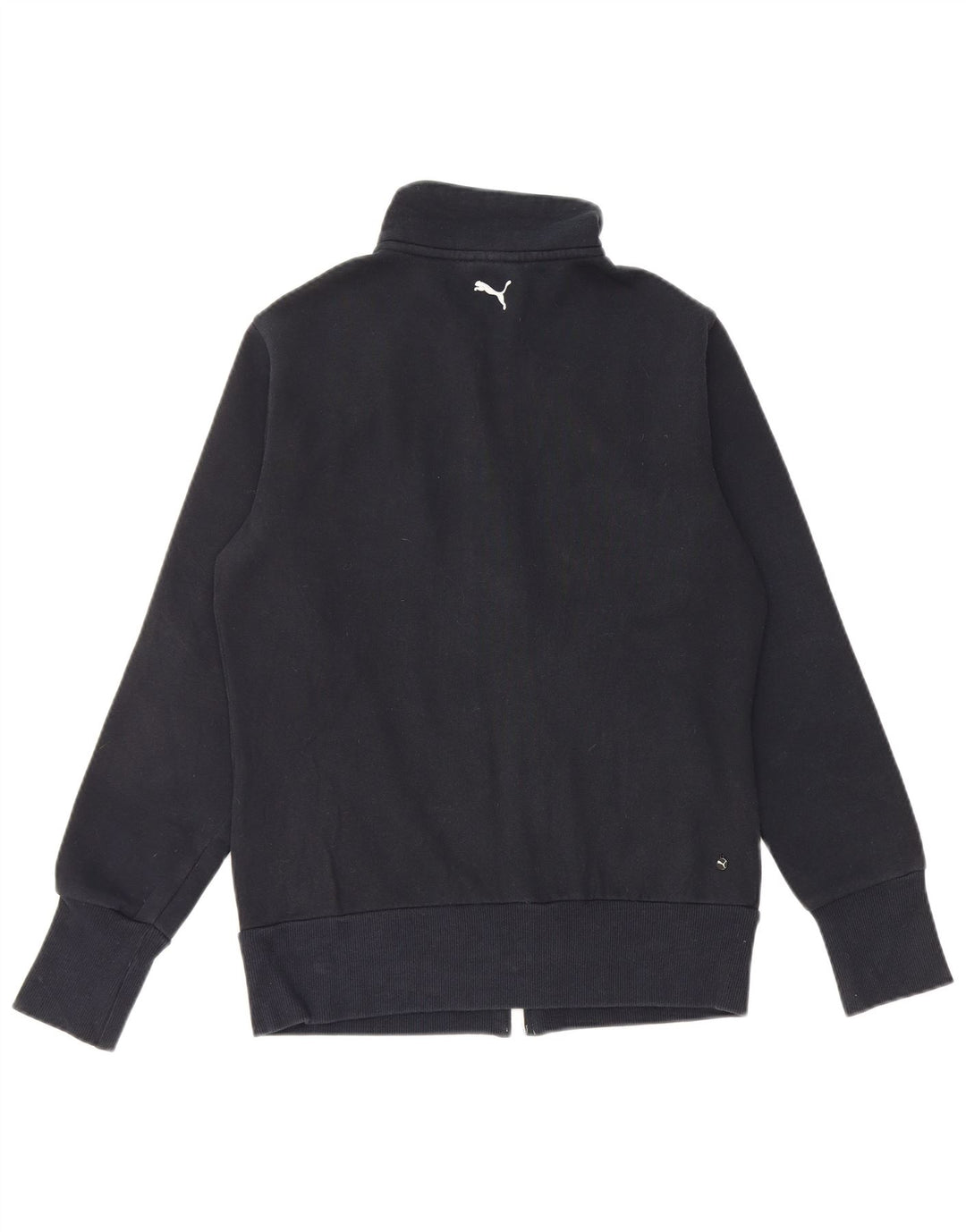 PUMA Womens Graphic Tracksuit Top Jacket UK 12 Medium Black Cotton