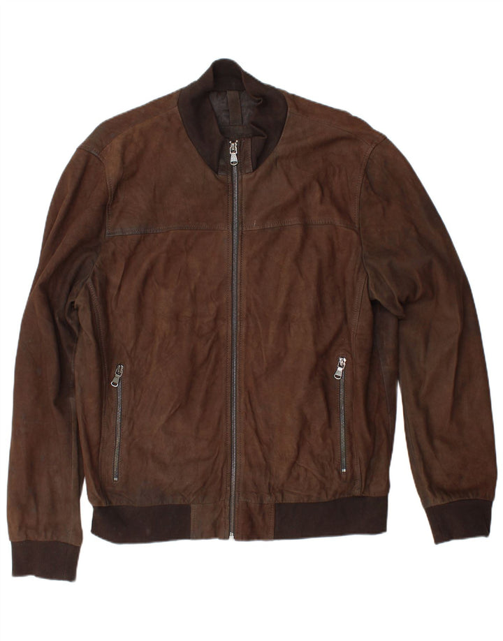CONBIPEL Mens Leather Jacket IT 56 2XL Brown Leather