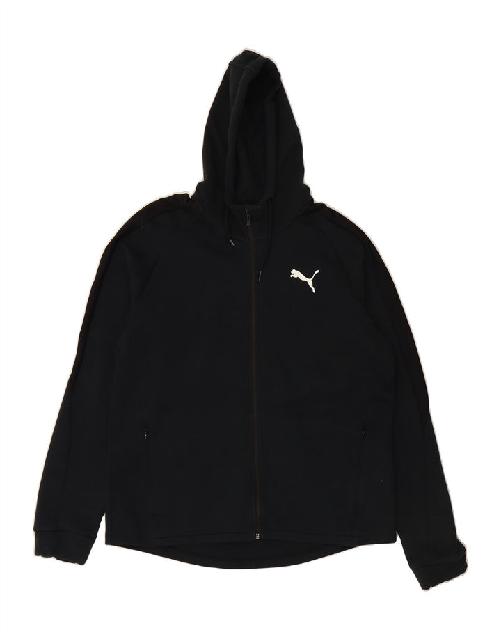 PUMA Mens Zip Hoodie Sweater XL Black Polyester Vintage Puma and Second-Hand Puma from Messina Hembry 