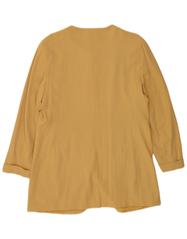 Max Mara Womens Longline 1 Button Blazer Jacket UK 16 Large Yellow