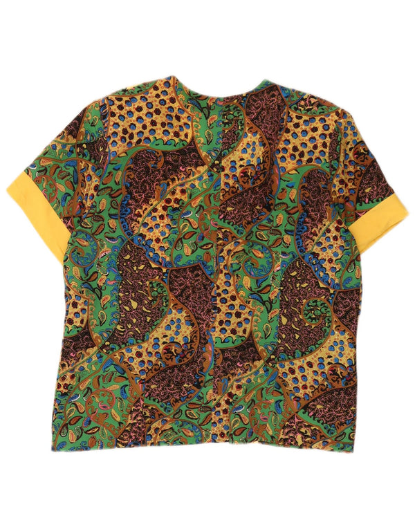 VINTAGE Womens Short Sleeve Blazer Jacket UK 14 Large Multicoloured