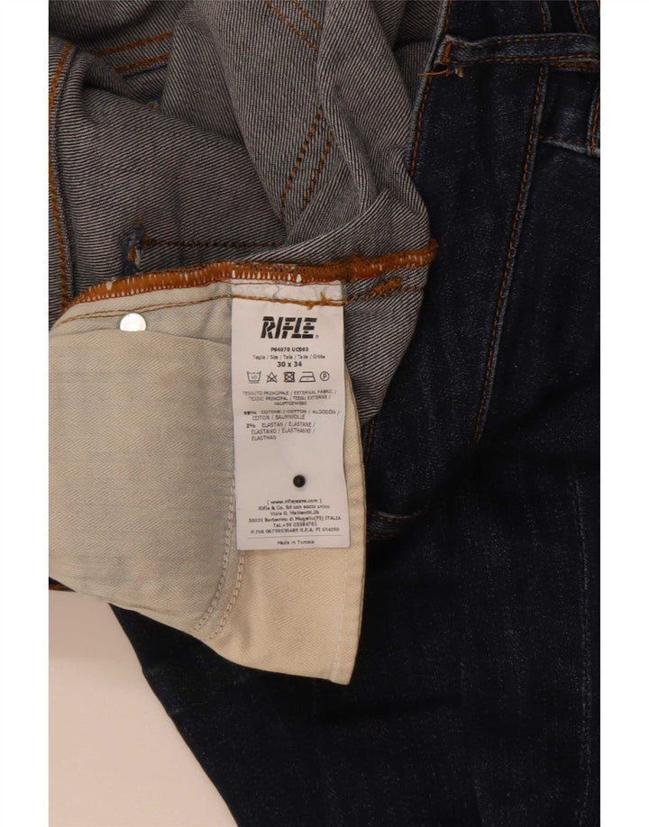 Rifle Womens Flared Jeans W30 L29 Navy Blue Cotton