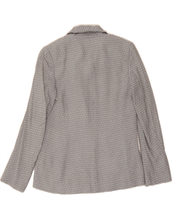 HOBBS Womens London 1 Button Blazer Jacket UK 8 Small  Grey Geometric Vintage Hobbs and Second-Hand Hobbs from Messina Hembry 