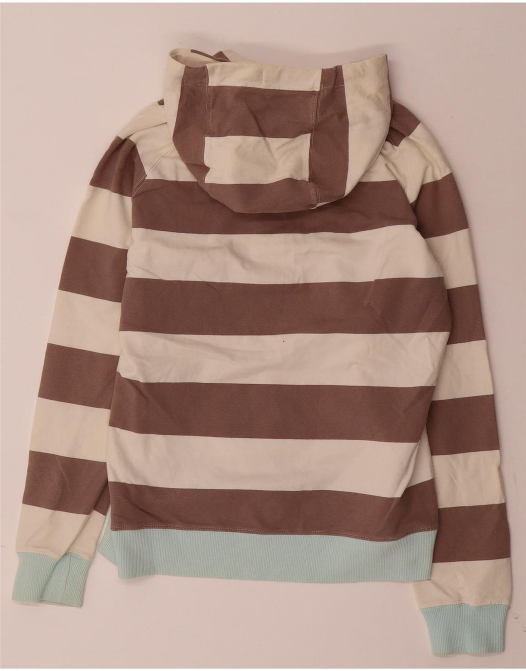 JOULES Womens Classic Fit Hoodie Jumper UK 12 Medium Brown Striped