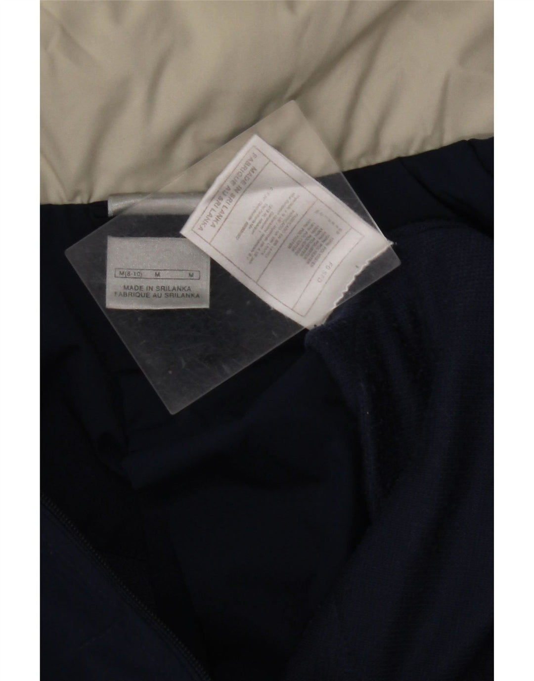 NIKE Womens Crop Hooded Rain Jacket US 8/10 Medium Navy Blue Polyester