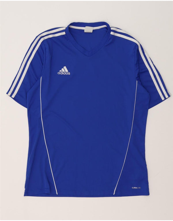 ADIDAS Mens Climalite T-Shirt Top Large Blue Polyester