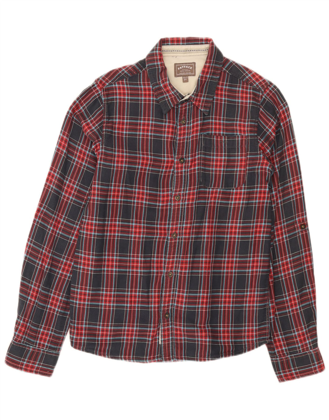 FAT FACE Boys Flannel Shirt 12-13 Years Red Plaid