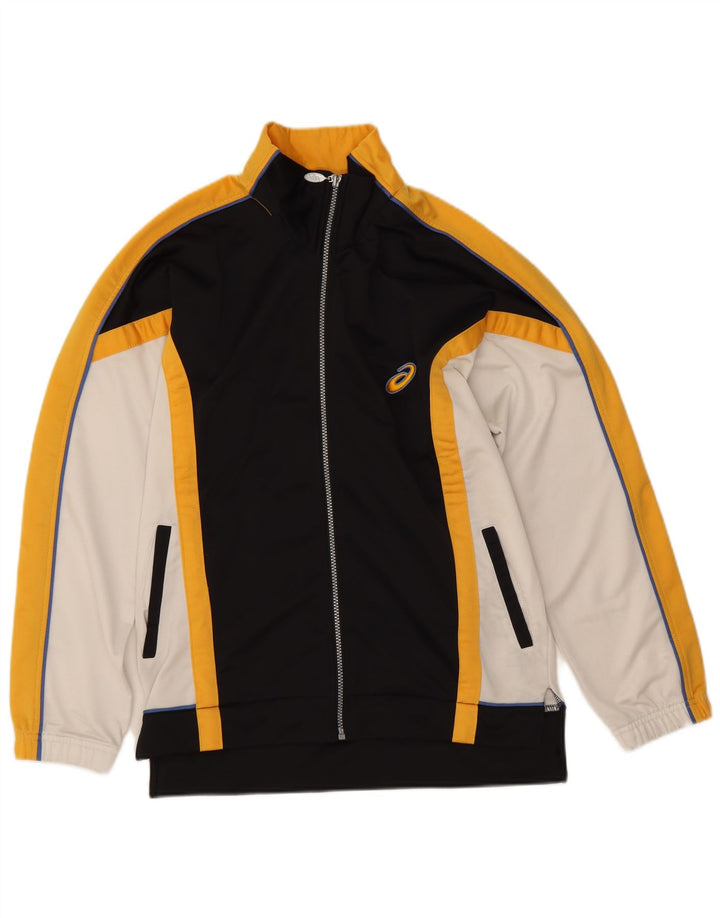 Asics Mens Graphic Tracksuit Top Jacket XS Black Colourblock Polyester