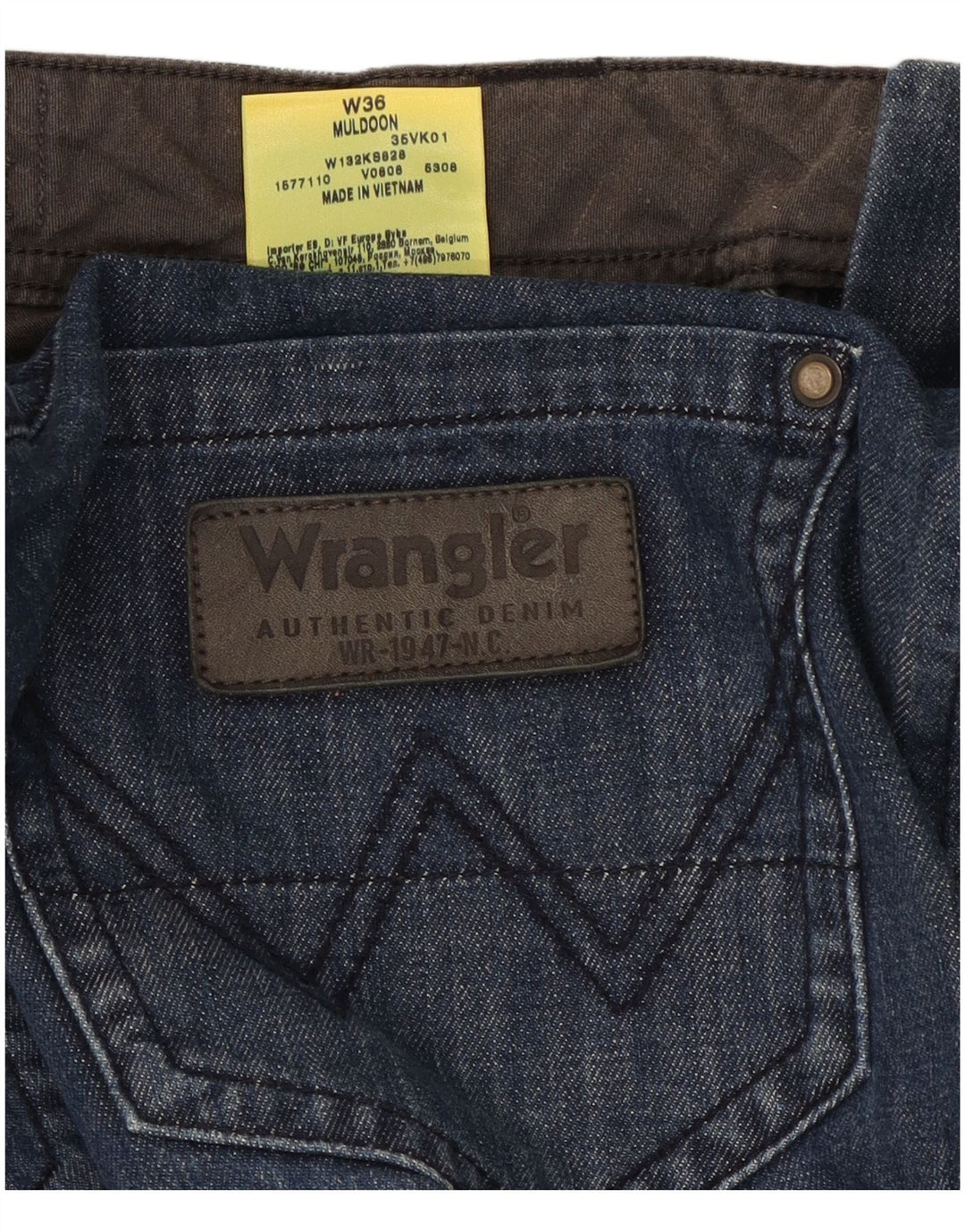 Wrangler Mens Cargo Denim Shorts W36 Large Blue Cotton