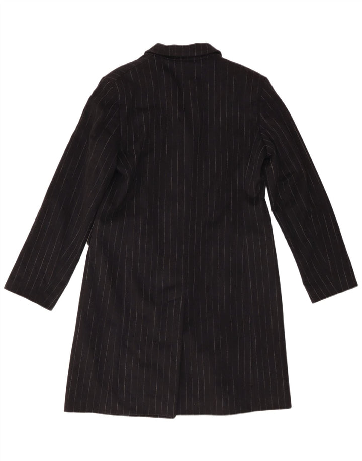 Cerruti Womens Longline 3 Button Blazer Jacket EU 46 XL Black Pinstripe