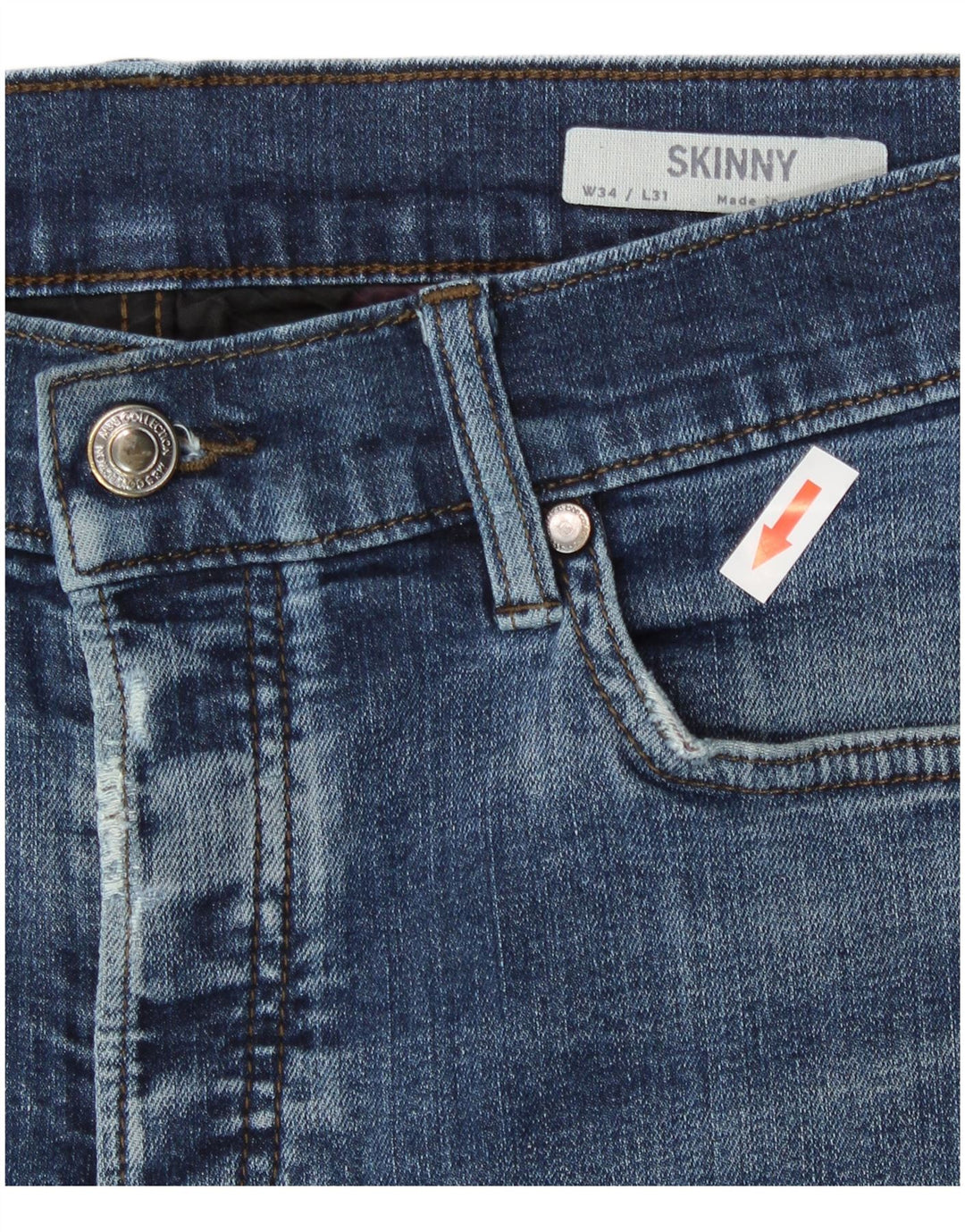 Marks & Spencer Mens Skinny Jeans W34 L28 Blue Cotton