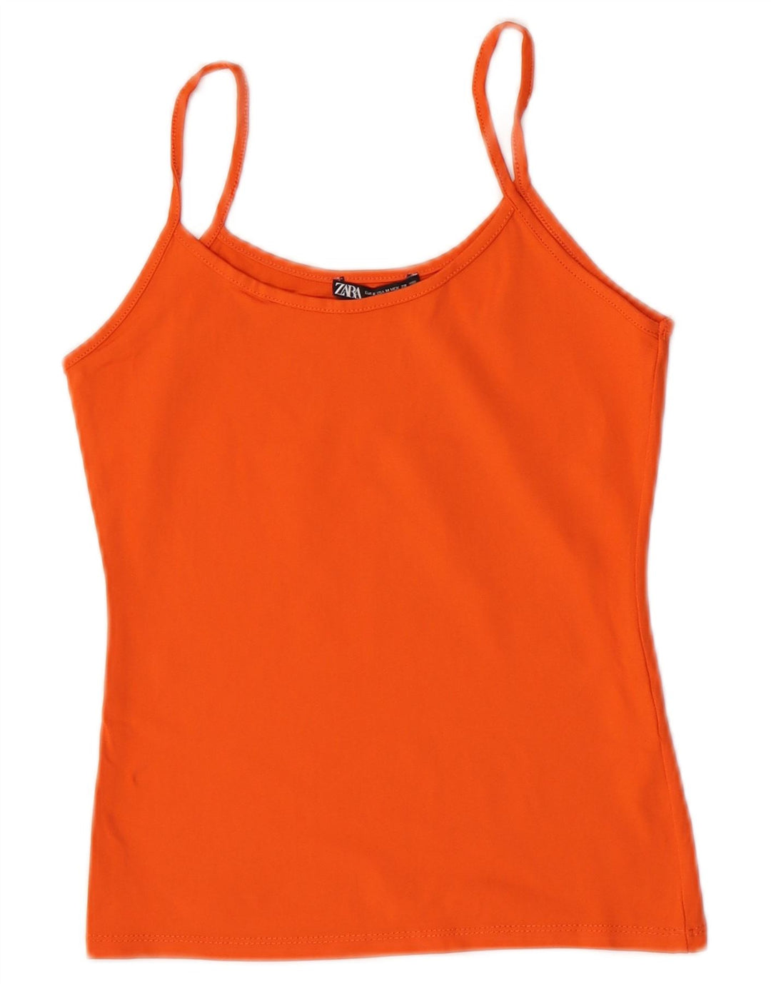 Zara Womens Cami Top UK 12 Medium Orange Polyamide