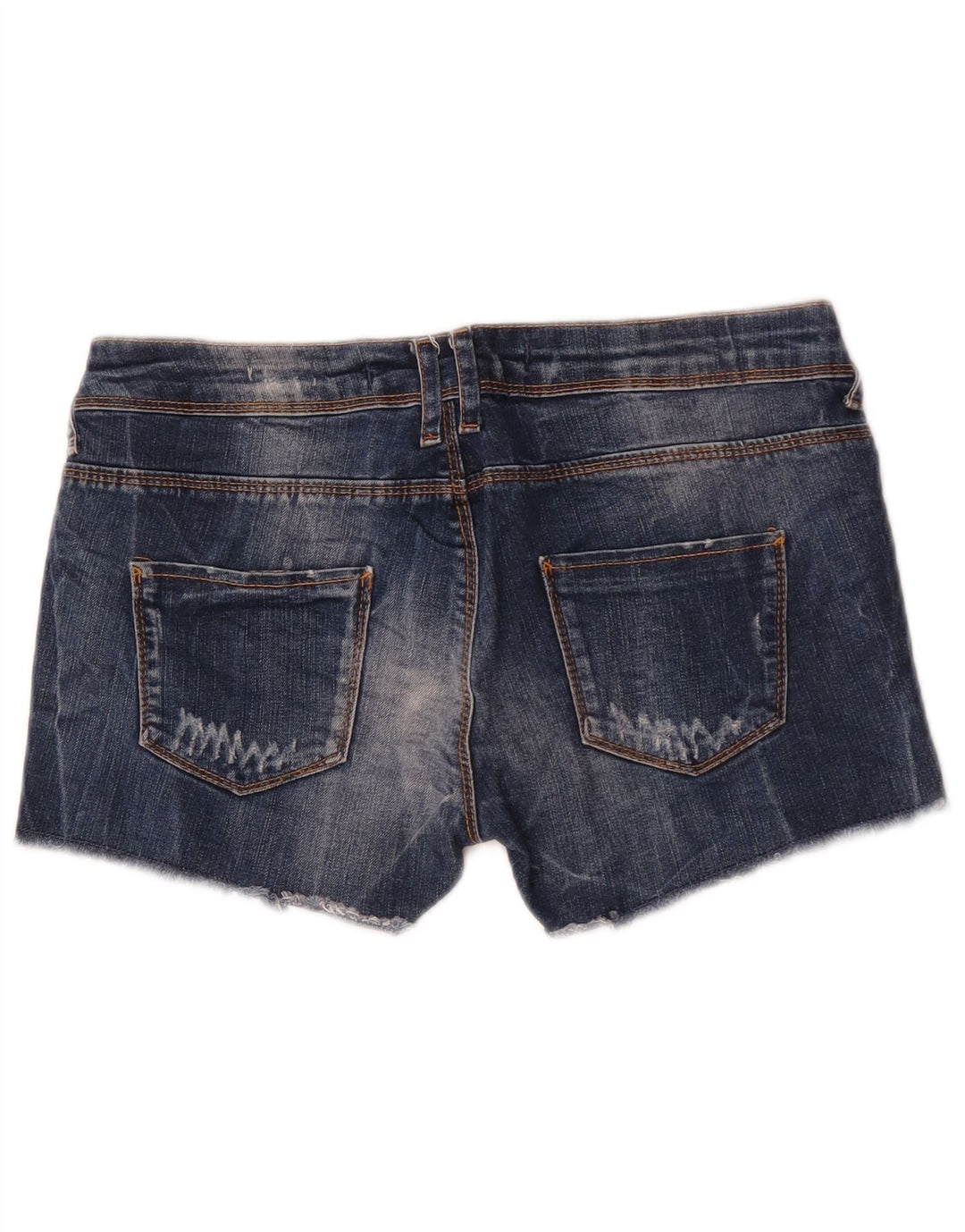 Zara Womens Distressed Denim Shorts EU 38 Small W28 Blue