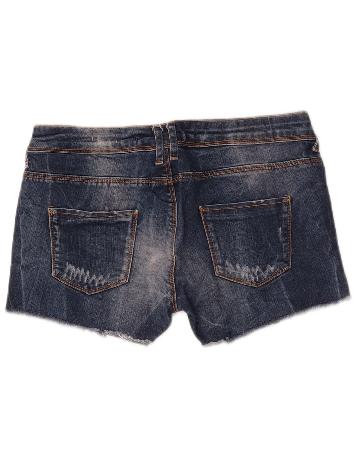 Zara Womens Distressed Denim Shorts EU 38 Small W28 Blue