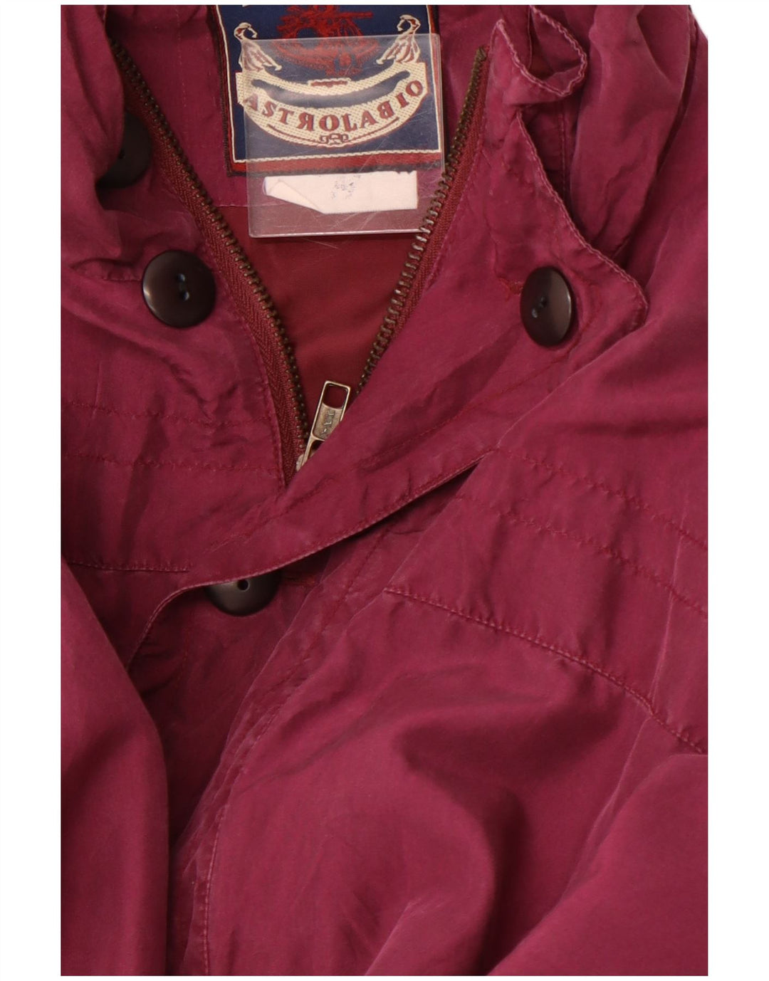ASTROLABIO Mens Bomber Jacket UK 38 Medium Burgundy
