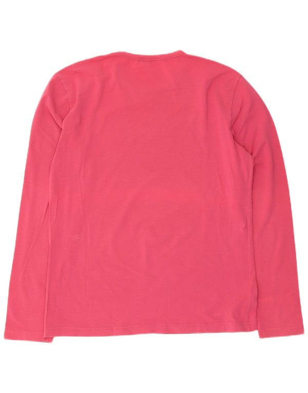 Gas Womens Graphic Top Long Sleeve UK 20 2XL Pink Cotton