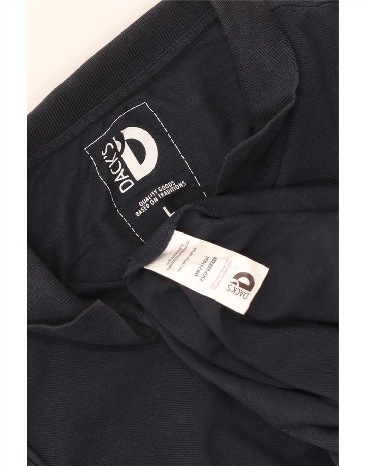 Dack's Mens Polo Shirt Large Navy Blue Cotton
