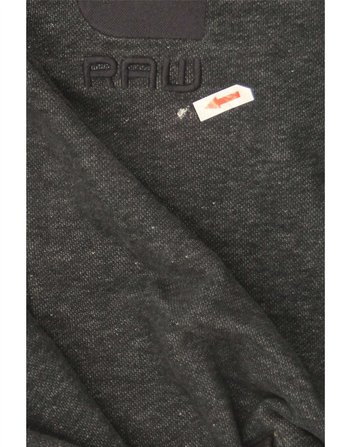 G-Star Mens Zip Hoodie Sweater Medium Grey Flecked Cotton