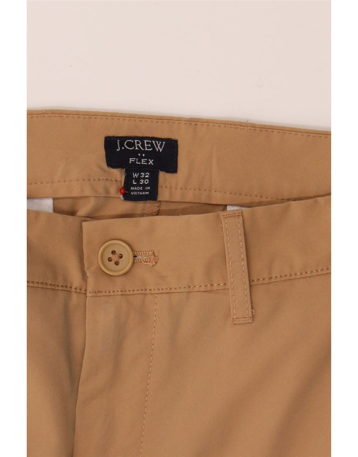 J. CREW Mens Flex Slim Chino Trousers W32 L30 Brown Polyester Vintage J. Crew and Second-Hand J. Crew from Messina Hembry 