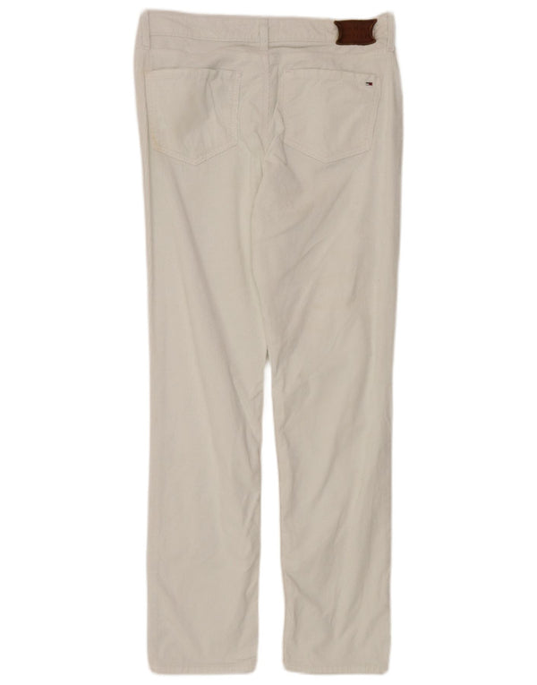 Tommy Hilfiger Womens Slim Corduroy Trousers W30 L30 White Cotton