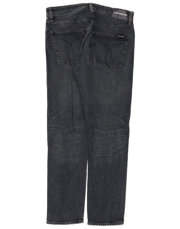 Calvin Klein Mens Straight Jeans W32 L32 Grey Cotton