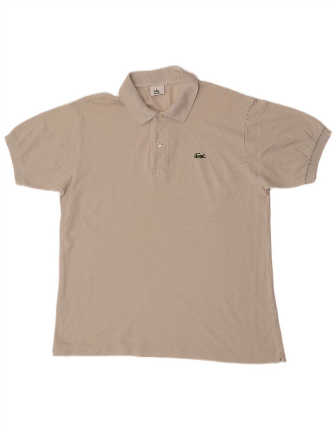 Lacoste Mens Polo Shirt Size 4 Medium Off White Cotton