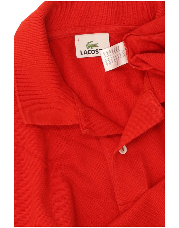 LACOSTE Mens Polo Shirt Size 4 Medium Red Cotton