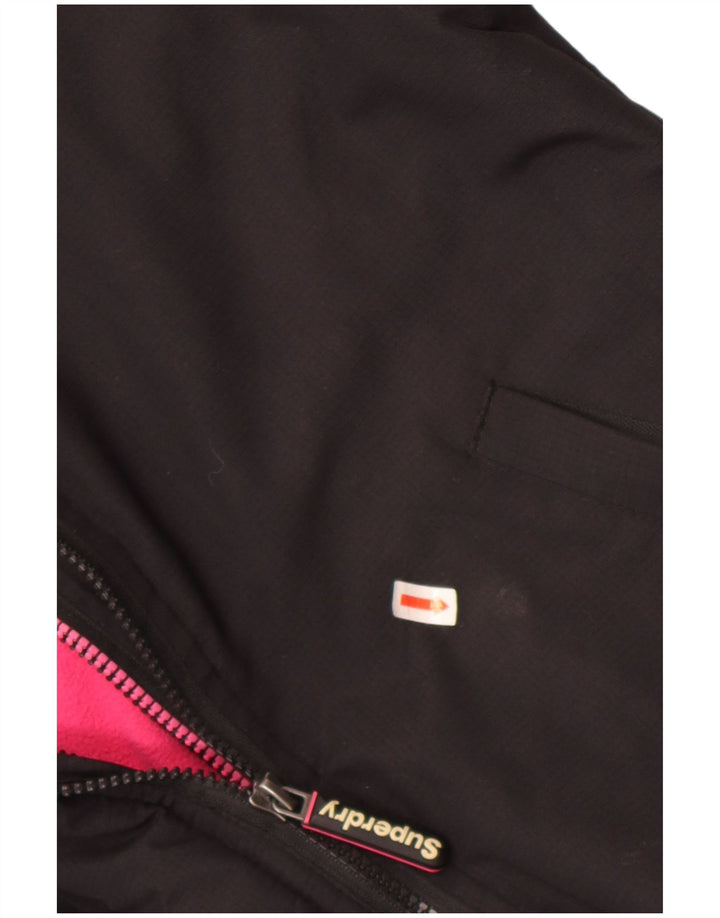 Superdry Womens Graphic Windbreaker Jacket UK 16 Large Black