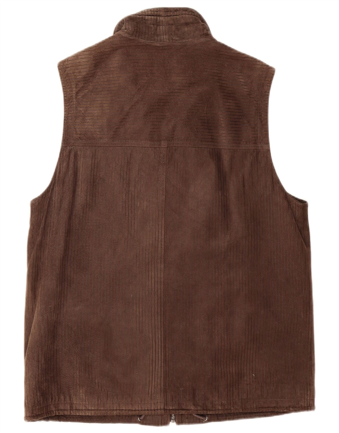 VINTAGE Mens Suede Gilet UK 40 Large Brown Leather