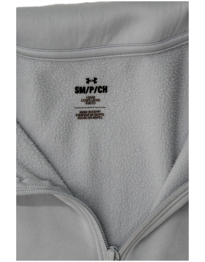 UNDER ARMOUR Womens Oversized Zip Neck Sweatshirt Jumper UK 10 Small Grey