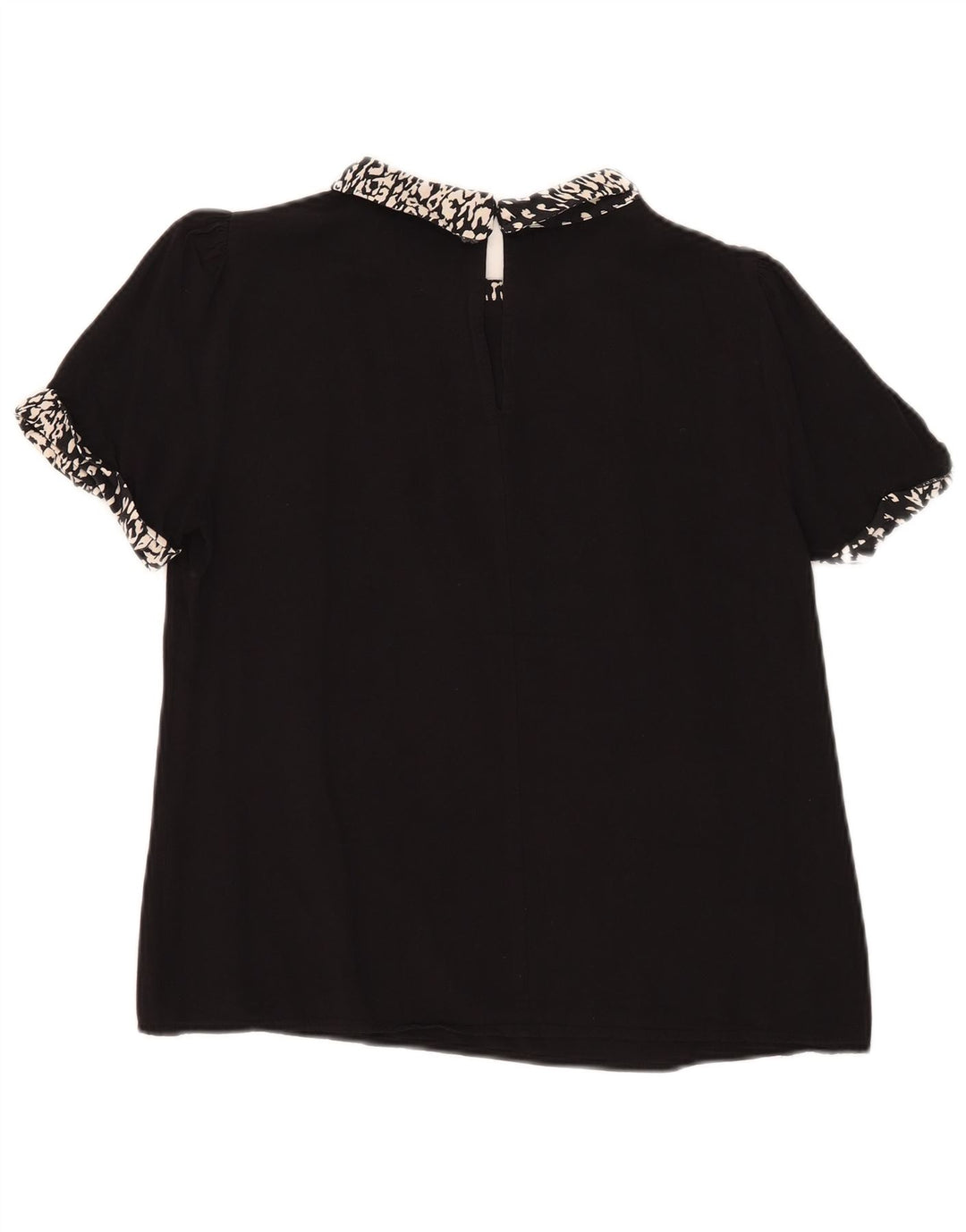 Oasis Womens Blouse Top UK 12 Medium Black Animal Print