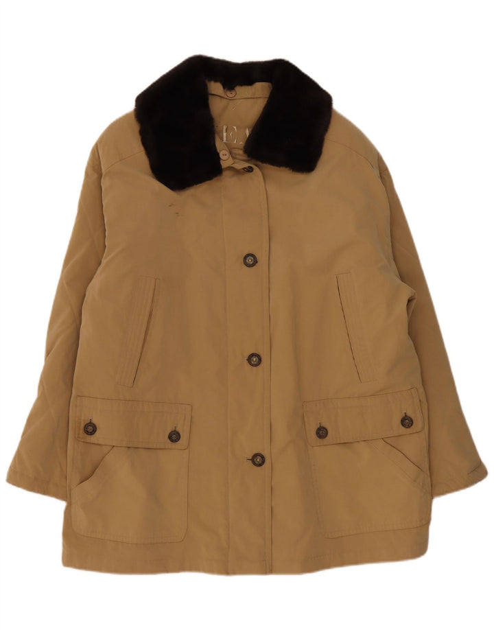 Vintage Womens Oversized Utility Jacket uk 18 XL Beige Polyester